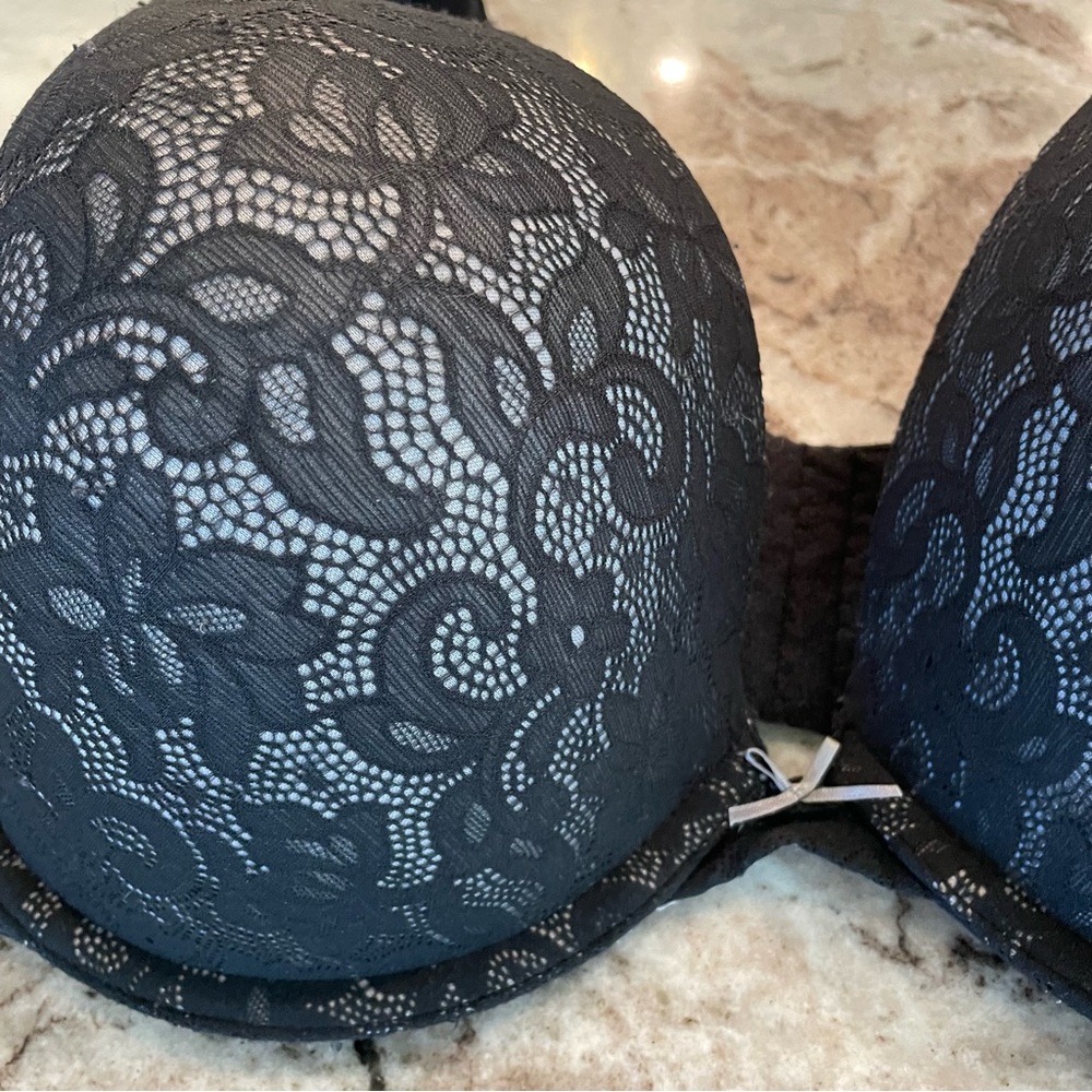 Cacique Bra 46DD Boost Plunge Lace Black Bra - Picture 2 of 10